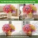 Artificial Flowers Fake Plants for Outdoors Spring Decoration, 13Bundles Silk Realistic UV Resistant Faux Flowers for Outside Planter Porch Yard Patio Garden Home Indoor, Mix