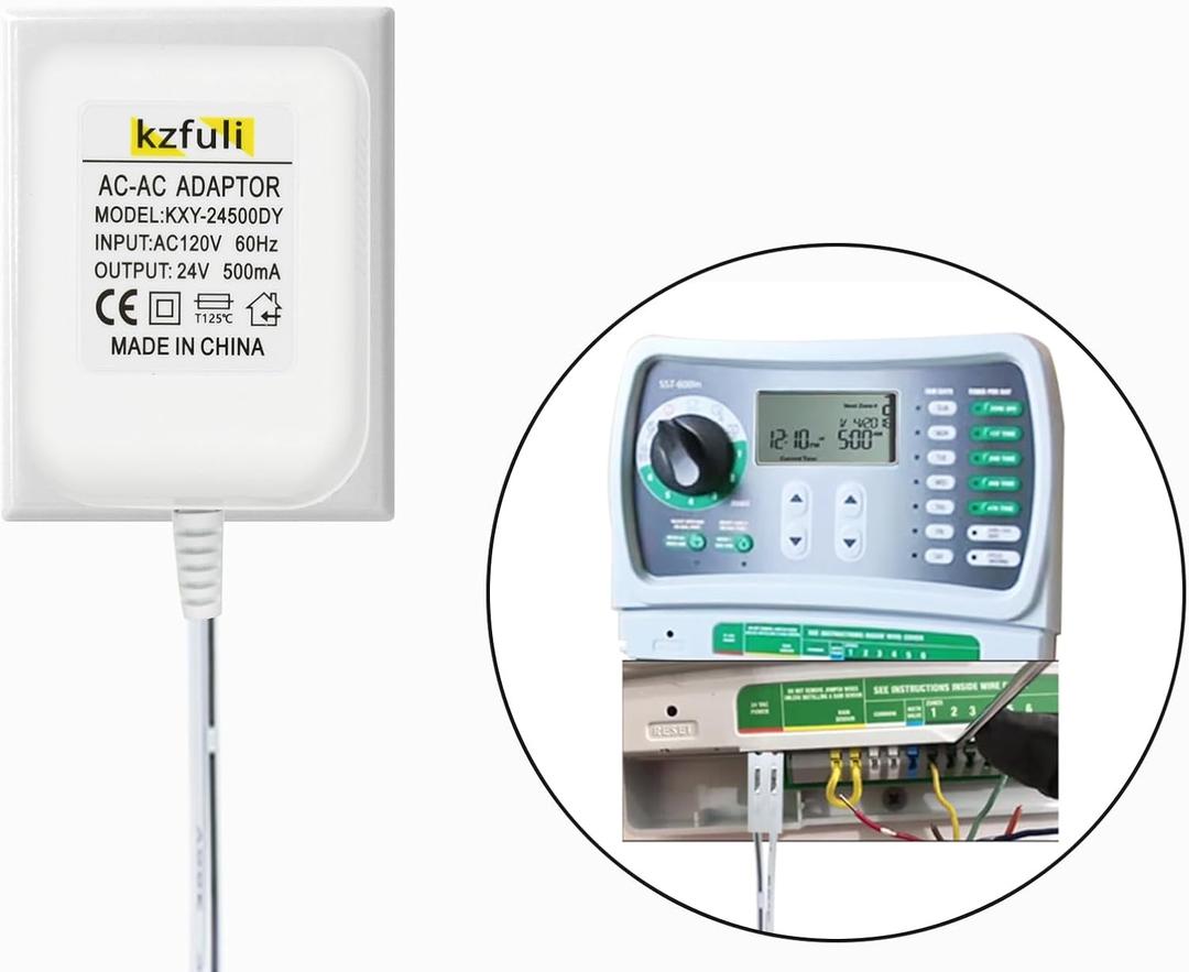 24V500mA AC Power Adapter is Compatible with The Rain Bird UT1 SST Series Irigation Timer,Replace Automatic Sprinkler System Accessories - 24V AC Transformer