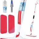 Spray Mop for Floor Cleaning with Refillable Bottle (14 oz), 3 Washable Microfiber Pads & Scraper Lightweight 360 Rotating Mop, No Batteries, Streak-Free Cleaning for Hardwood, Tile & Laminate