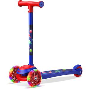 3 Wheel Scooter for Kids, Smooth Light Up LED Front Wheels, Wide Anti Slip Deck, Rear Foot Brake, Easy Lean to Steer Maneuvering, Indoor & Outdoor Ride On Toys for Ages 2 Up,