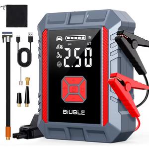 BIUBLE Car Battery Jump Starter 8500A Jump Start Case Portable Car Starter Battery Pack with Extended Smart Jumper Cable