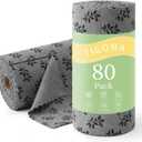 Microfiber Cleaning Cloth Roll,80 Pack Cleaning Towels,Lint Free Rags Paper Towels & Tear Away Reusable Towels,Washable Shop Rags Floral Wipe Cloth,Wash Cloths Dish Rags for Car Kitchen Window
