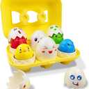 Pinkiwine Easter Hide & Squeak Eggs Montessori Sorting & Matching Learning Toys for Toddlers Kids Boys Girls Easter Basket Stuffers Gifts Party Favors