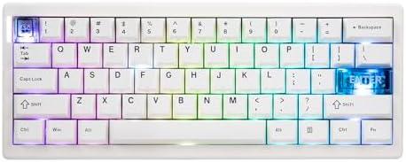 MechLands CIDOO QK61 V2 VIA Programmable 60% Compact Keyboard, USB-C/BT5.0/2.4Ghz Wireless, Hot Swappable Custom Mechanical Keyboard with Gasket Mounted, PC Plate, 3000mAh Battery for Win/Mac (White)