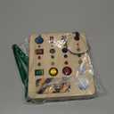 Busy Board Montessori Toys for Toddler, Wooden Sensory Board Switch Toy with Shape Sorter LED Light Up Toys Educational Plane Travel Activity for Girls & Boys