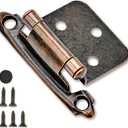 50 Pack 25 Pairs 1/2" Overlay Cabinet Door Hinges - Oil Rubbed Bronze Self Closing Hinges