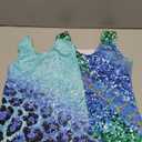 2 Packs Gymnastics Leotards for Girls Mermaid Leopard Dance Leotard Kids Biketard with Shorts (6-7 Years, 10 Blue Leopard&fish Scale)