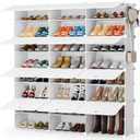 HOMIDEC Shoe Storage Cabinet, 48 Pairs Shoe Rack 3 by 8 Tier Space Saving Shoe Organizer for Closet Hallway Living Room Bedroom Garage (White)