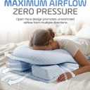 Cooling Fabric Adjustable Massage Pillow Face Down,Post Surgery Recovery: Eye/Vitrectomy/BBL,Stomach/Face Down Sleeping,3-Vent Design,Maximum Airflow,Washable Pillow Guards,Storage Bag