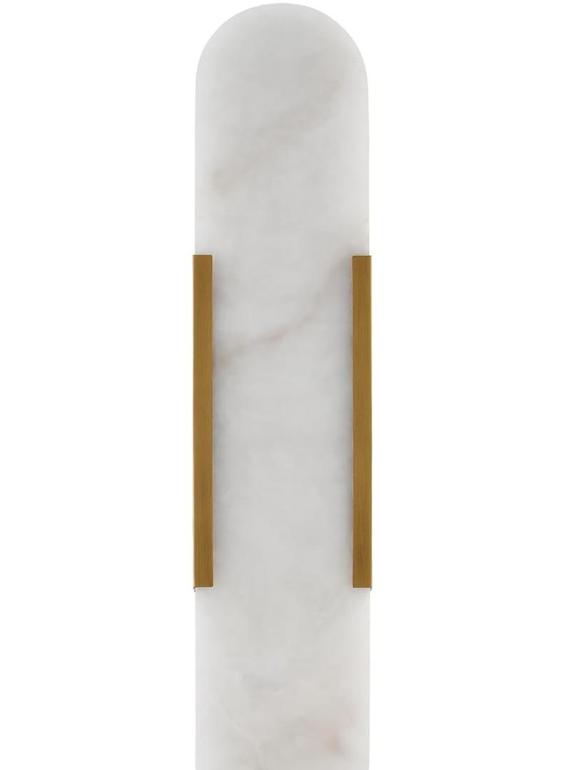 Modern Alabaster Wall Sconce Brushed Brass Finish, Vintage Wall Light Fixtures for Living Room, Marble Sconce Lighting for Bedroom Bathroom, 1 Pack