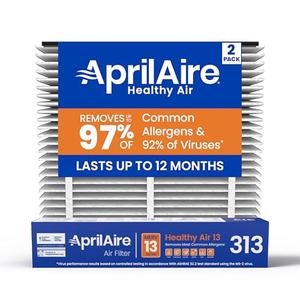AprilAire 313 Replacement Filter for AprilAire Whole House Air Purifiers - MERV 13, Healthy Home Allergy, 20x20x4 Air Filter (Pack of 2)