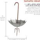 Alpine Corporation 36" Tall Outdoor Rustic Upside Down Umbrella Garden Stake and Planter, 20"l X 20"w X 36"h