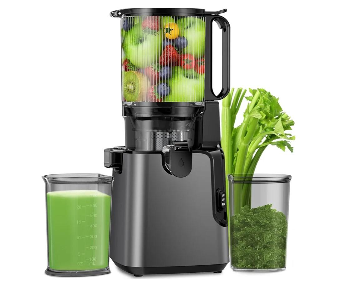 Juicer Machines with 5.8" Large Feed Chute, Cold Press Juicer for Whole Vegetables and Fruits 400W, Slow Masticating juicer Easy to Clean Juice Extractor Machine High Juice Yield