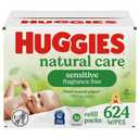 Huggies Natural Care Sensitive Baby Wipes, Hypoallergenic, 99% Purified Water, 3 Refill Packs (624 Wipes Total)