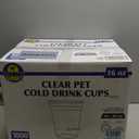 100PCS 14 oz Disposable Plastic Cups with Flat Lids and Clear Straws, Round Bottom To Go Iced Coffee Cups, BPA Free Holiday Cups for Smoothies, Cold Drinks, Coffee Shop, Juice Bars, Christmas Party