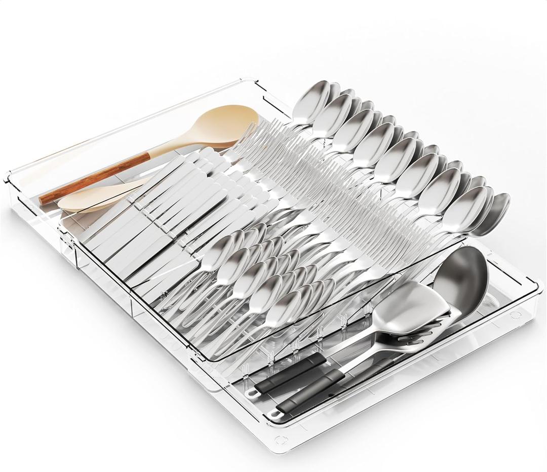 Yieach Large Capacity Spoon and Fork Organizer Container 344