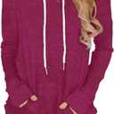 Women's Long Sleeve Hoodies Tops Lightweight Hooded Sweatshirts Pullover Casual Tunic Shirts with Pocket (Medium)