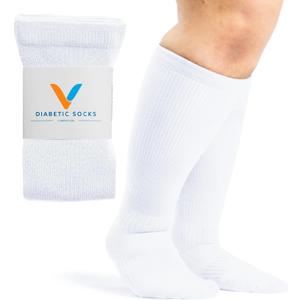 Viasox Compression Socks for Women and Men (Medium, White)
