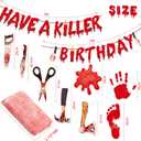 3 x Funnlot Have a Killer Birthday Decorations,5PCS Pre-Assembled Halloween Banner Horror Scary Halloween Birthday Party Decorations Supplies with Backdrop Knife Hanging Decor