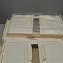 5-Tier Foldable Storage Cabinet with Doors, Collapsible Organizer with Magnetic Flip Lids, 24QT Wheels Storage Bin for Living Room, Kitchen, Bathroom (Clear Mixed)