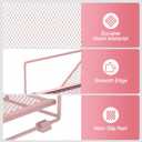 Desk Organizer with Magazine Holder, 5-Tier Paper Organizer for Desk with Pen Holder, Paper Letter Tray for Home, Office or School Supplies, Pink