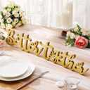 Maitys Better Together Wedding Table Decorations Mr and Mrs Table Sign Wooden Freestanding Letters Sign Rustic Wooden Letter for Photo Props Reception Anniversary Bridal Shower Christmas Party(Gold)