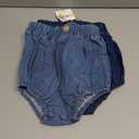 Colorful Childhood Toddler Denim Bloomers Shorts Baby Girls Boys Two Front Pockets Loose Harem Shorts 2pcs Light/ Dark Blue, Size 2-3T