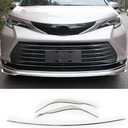 ERIDANUS Auto Accessories Fit for Toyota Sienna LE/XLE/Limited/Platinum 2025 2024 2023 2022 2021 Front Bumper Guard Protector Cover Trims (Matte Silver) Stainless Steel 3 PCS