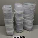 Airtight Food Storage Containers with Lids, 24 PCS Kitchen and Pantry Organization Canisters, BPA-Free, PVC-Free, Food-grade Plastic Leak-proof Jars for Cereal, Flour, Sugar, Extra 24 Labels & Marker