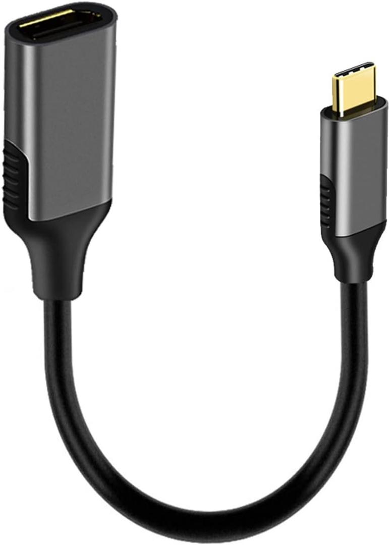 USB C to DisplayPort Adapter, 18cm Thunderbolt 3 to Female DP1.4 Adapter Cable (3840x2160@60Hz),Compatible with MacBook Pro, iMac, Dell XPS, Alienware, Razer Blade, Oculus Rift S etc