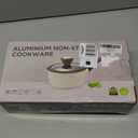 SENSARTE Ceramic Nonstick Sauce Pan with Lid, 2.0 Quart Small Saucepan, White Cooking Pot with Stay Cool Handle, Non toxic Kitchen Sauce Pot, Non stick Small Pot, Induction Pot, PFOA PTFE PFAS Free