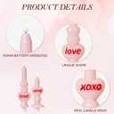 WDS WONDROUS Flameless Heart Candles Set of 2, Pink LED Valentine's Day Candles - Battery Operated Love & XOXO Heart Shaped Candle for Home Decor, Wedding, Gift for Her