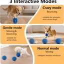 Interactive Dog Toys: Smart Dog Ball Auto-Bounce, Vibrating & Jumping Action! Durable Duraspin Design for Aggressive Chewers. Rechargeable & Long-Lasting, Keeps Dogs Busy and Entertained Blue.