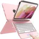 TQQ Touch for iPad (A16) 11th Generation Case with Keyboard (11", 2025) & 10th Gen (10.9", 2022) - 360 Rotatable, Thin & Light, Multi-Touch Trackpad for iPad (A16) 11th/10th Gen (Pink)