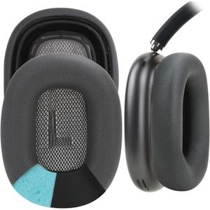 Gel Earpads Compatible with AirPods Max Ear Cups Magnetic Ear Cushions with Silica Gel, Protein Leather, Memory Foam Black Dark Grey
