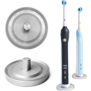 Silver Oral-B Compatible Electric Toothbrush Holder for Bathroom, Aluminum Oral B Toothbrush Holder with Hygienic Drip Capture Stops Toppling with Metal Toothbrush Stand, 1 Pc