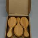 6 Pack Mini Bamboo Hair Brush Bulk Pocket Travel Small Hairbrush Massage Scalp Detangling Brush for Valentine Gifts Bulk Bridesmaid Party Favors (Oval)