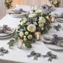 50 Pcs 3.33.3" Black Gift Bows for Crafts with Glue Points Wrap Bows Mesh Ribbon Gift Boxes Bag Packaging Wedding Hawaii Party Supplies Decoration DIY Crafts