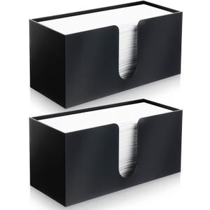 2pcs Paper Towel Dispenser Countertop Bathroom Paper Towel Holder Acrylic Napkin Dispenser Black Napkin Holder for Kitchen Tabletop Tissue Dispensers for Bathroom Toilet Multifold C-Fold Z-Fold Papers