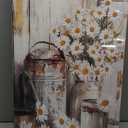 WENGTIAO 3Pcs Rustic Daisy Canvas Wall Art Fall Flower Prints Posters Vintage Country Flora Paintings Pictures Nature Botanical Artwork for Bedroom Living Room Bathroom 16x24''