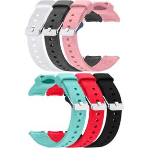 FitTurn 6pack Bands Compatible with IP67 Waterproof Sports Tracker Watch Replacement Soft Straps Silicone Watch Band Strap with Quick Release Pins for IP67 Fitness Watch Activity Tracker (SixColors)