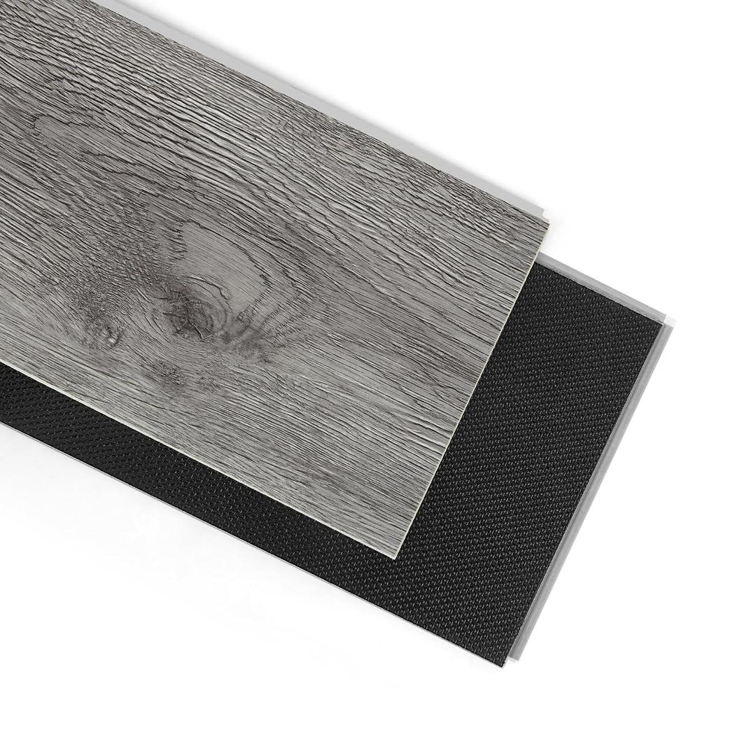 Art3d 48" x 7.2" SPC Click-Lock Floating Floor Tiles (24 Sq. Ft), 10-Pack Luxury Wood Look Flooring for Indoor Use, Waterproof & Fire-Resistant, Grey