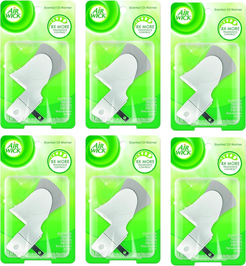 Air Wick Scented Oil Warmer Plugin Air Freshener, White, 6ct (1 Count (Pack of 6))