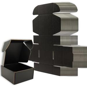 Lmuze 4x4x2 inches Small Shipping Boxes Set of 100 - Black Mailer Corrugated Cardboard Boxes for Shipping Packaging Mailing Products