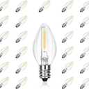 C7 Replacement Bulbs, 25 Pack Clear Warm White LED Christmas Light Bulbs, E12 Candelabra Base, Commercial Grade for Outdoor Halloween String Lights, Holiday Party Dcor