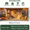 Thanks Giving Garage Door Banner 13x6ft Fall Thanksgiving Theme Backdrop Autumn Farmhouse Backdrop Decor with Pumpkins Hay Bales Photo Prop Background for Outdoor Thanksgiving Yard Decor