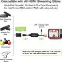 HDMI to RCA Cable, HDMI to RCA Converter Adapter Cable, 1080P HDMI to AV 3RCA CVBs Composite Video Audio Supports for Amazon Fire Stick, Roku, Chromecast, PC, Laptop, Xbox, HDTV, DVD