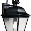 Kichler Mount Vernon 1-Light Outdoor Wall Light in Black, Clear Seeded Glass for Traditional Exterior Style, (9.5" W x 19.5" H x 10.25" D), 9709BK