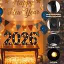 Black 2026 LED Marquee Numbers, LED Marquee Letter Lights New Year decor, Grad 2026 Sign Light up Letters for Graduation Decorations, Class of 2026 Light Up Numbers for Home College Graduation Party