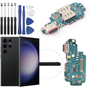 Replacement for Samsung Galaxy S23 Ultra 5G Charging Port Dock Connector for Galaxy SM-S918U Charging Port Replacement USB Charger Board Flex Cable Assembly Accessories with Repair Tools